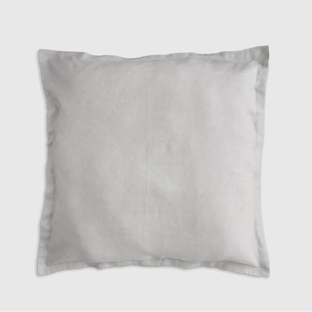 NWOT Quince European Linen Light Grey Euro Sham